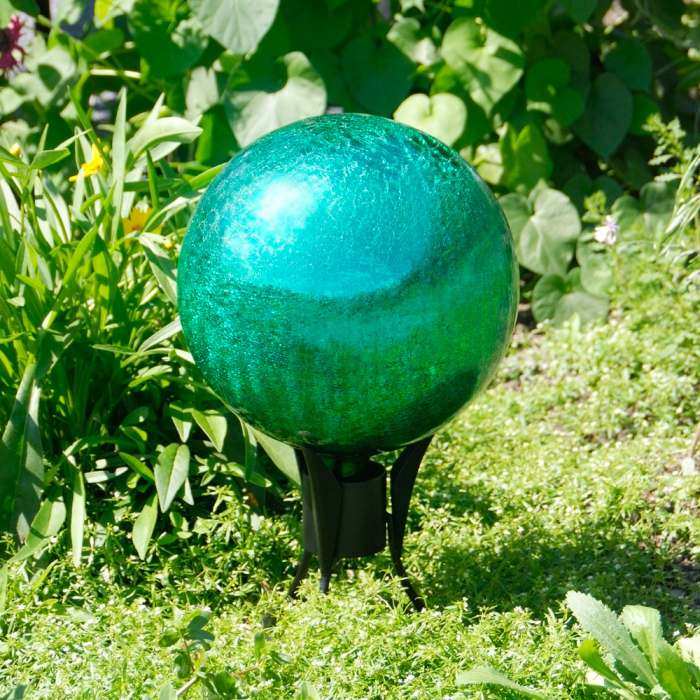 Achla Garden Gazing Globe Emerald Green Crackle